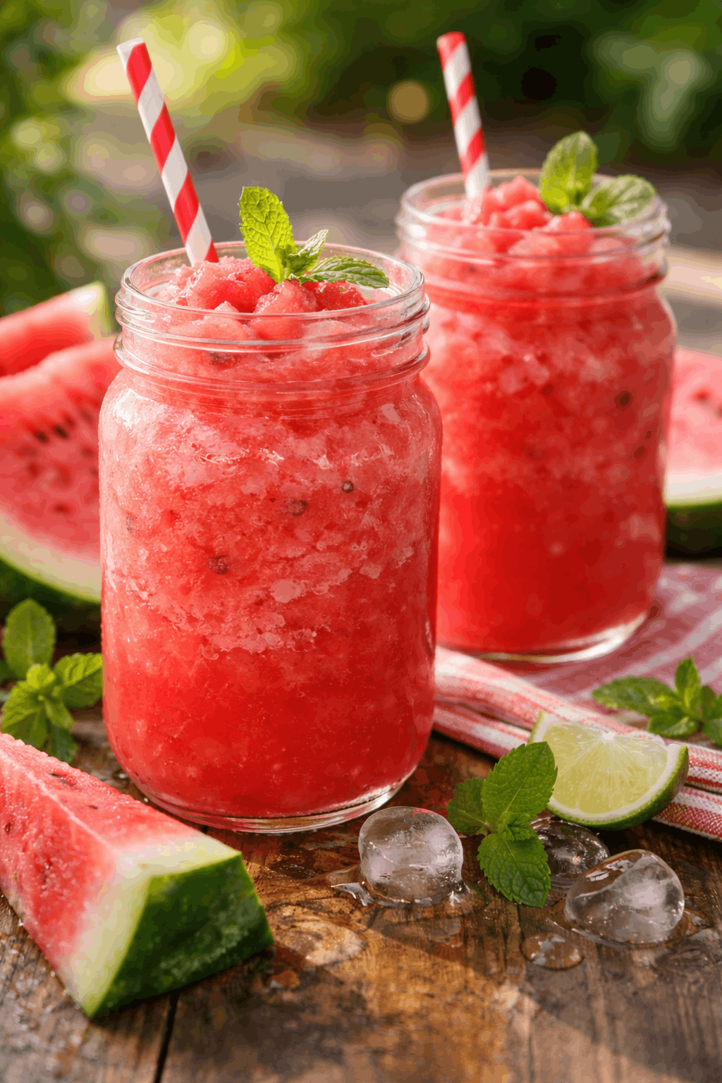 Wassermelonen Slushi, selbstgemacht und so erfrischend.