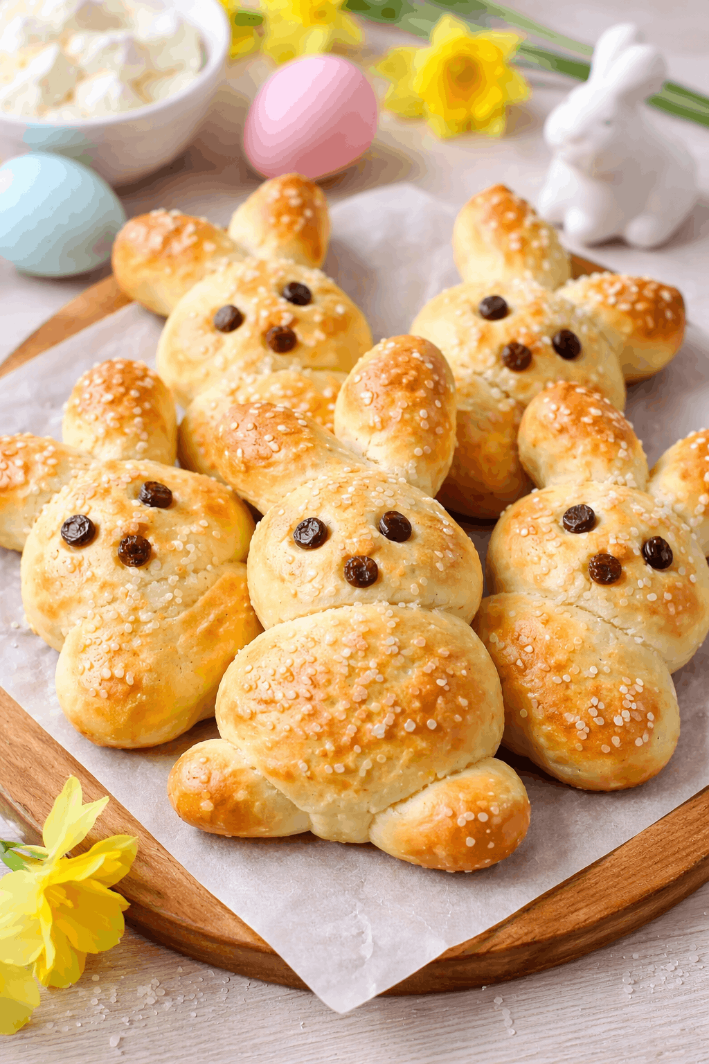 Hasen Quarkbrötchen. leckere Rezeptidee für und mit Kindern gebacken.
