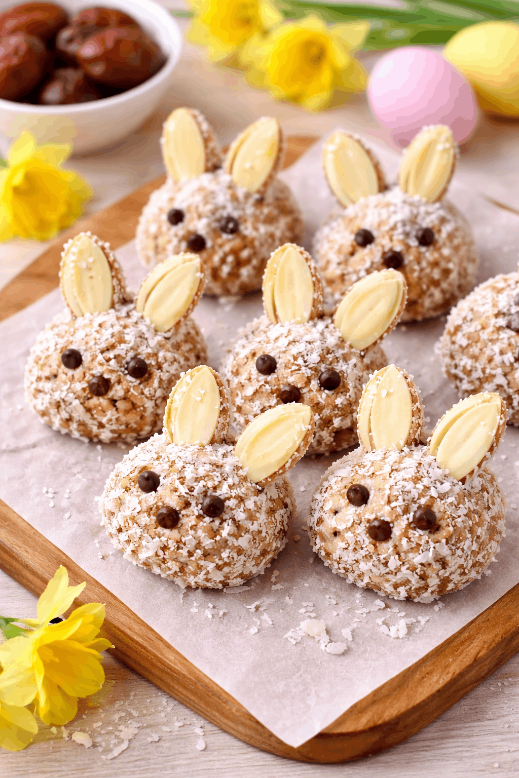 Gesunde Dattel-Kokos-Hasen - Energie-Balls die süß aussehen und super lecker sind.