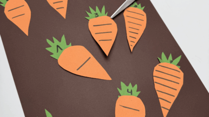 Karotten kleinschneiden- Osteridee um Feinmotorik zu schulen