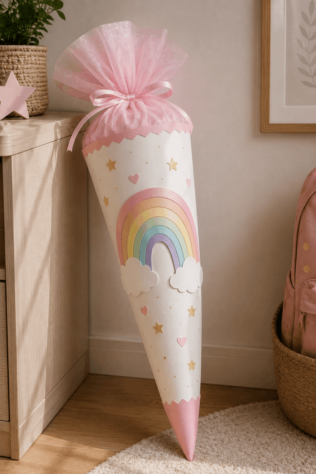 Regenbogen: Bunte Regenbogen-Schultüte für die Einschulung – neutrale Schultüten-Idee für alle