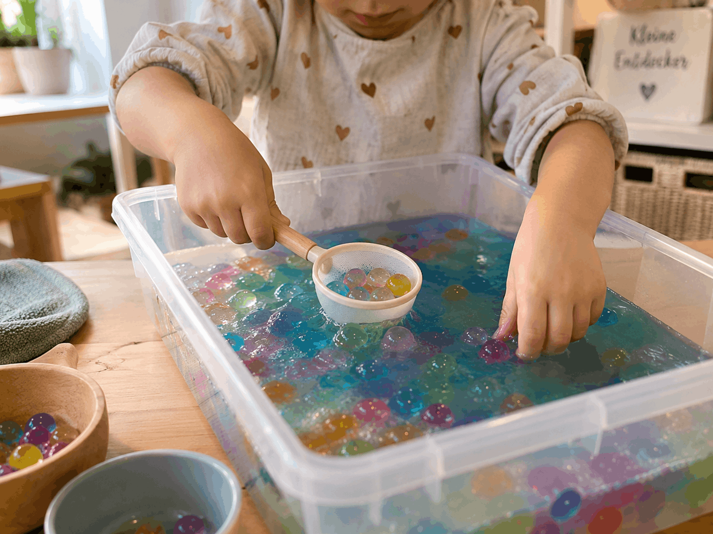 Wasserperlen für Kinder: Wasserperlen fischen - Sensorisches Erlebnis